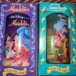 Disney Aladdin, Pocahontas, and Snow White Collector Mugs - Purple and Teal